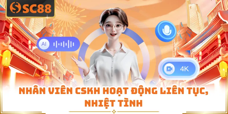 Nhân viên CSKH hoạt động liên tục, nhiệt tình